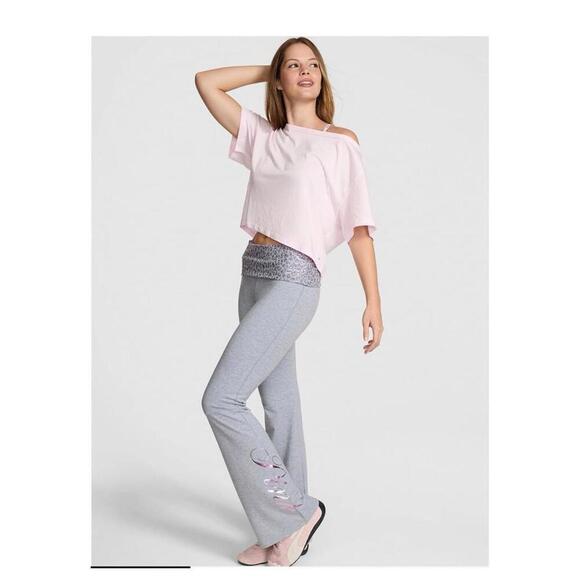 Victoria's Secret Pants - Y2K Victoria's Secret All Day Cotton Foldover Waist Flare Yoga Pants